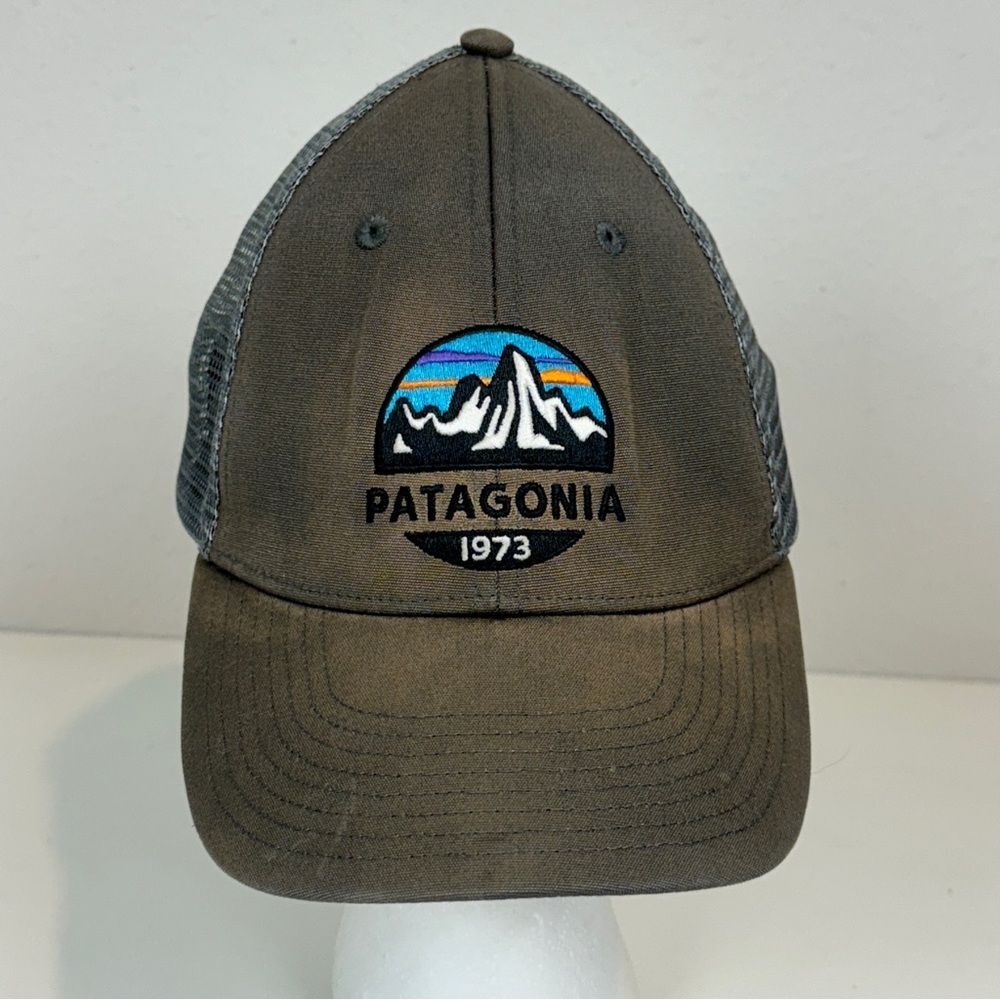 Patagonia Fitz Roy Grey Trucker Snapback Hat Faded